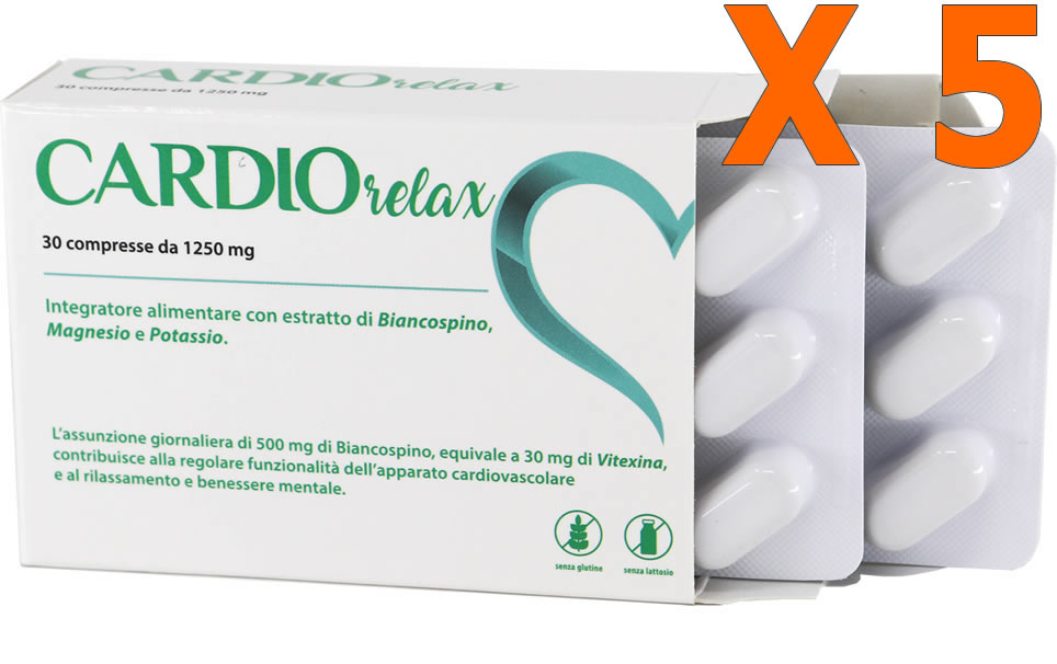 Cardio Relax 30 compresse da 1250 mg - 5 confezioni 